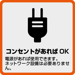 コンセントがあればOK!